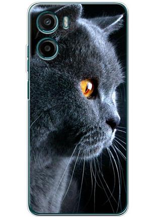 Чехол силиконовый с картинкой на motorola g06 (британский кот)