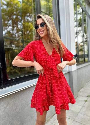 Сукня в горошок із зав'язкою — твій must-have на весну та літо! ❤️