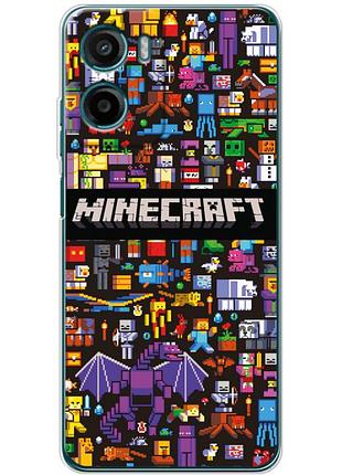 Чохол силіконовий з картинкою на motorola g06 (майнкрафт, minecraft)