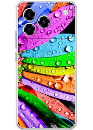 Чехол силиконовый с картинкой на zte blade a76 (цветные листья)