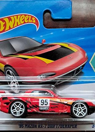 Hot wheels 2025 '70s vs '90s '95 mazda rx-7 drift 9/10 163/250 jbb57 мазда машинки базові колекційні хот вілс