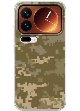 Чохол силіконовий з картинкою на xiaomi 17 pro (патріотичний, камуфляж піксель)