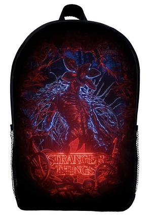 Рюкзак школьный очень странные дела (school gear bag stranger things 012) черный, 39 х 27 х 14 см
