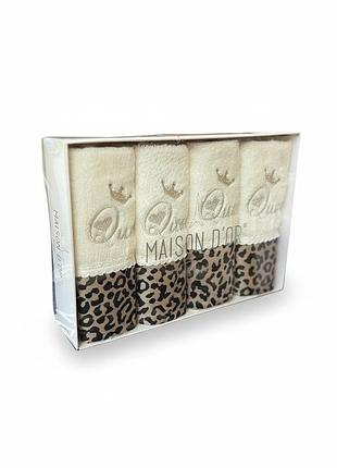 Набор полотенец maison d'or queen beige махровые 30-50 см, кремовые