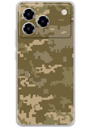Чохол силіконовий з картинкою на zte blade a76 (патріотичний, камуфляж піксель)