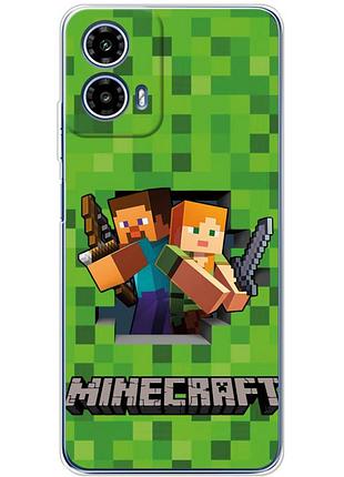Чохол силіконовий з картинкою на motorola g35 (майнкрафт, minecraft)