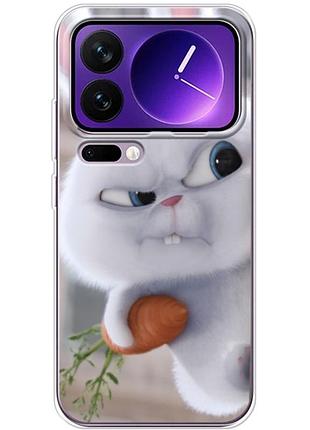 Чехол силиконовый с картинкой на xiaomi 17 pro max (кролик снежок)