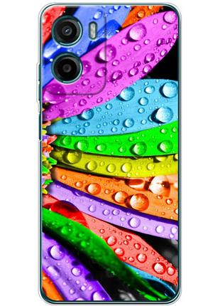 Чехол силиконовый с картинкой на motorola g06 (цветные листья)