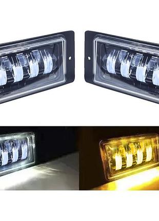 Штатные противотуманные led фары 70w ваз 2110, 2111, 2112, 2114, 2115 птф 7 линз 2 режима желтый белый