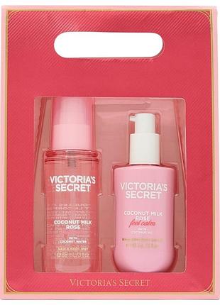 Подарочный набор victoria’s secret coconut milk rose mist & lotion gift set
