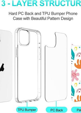 Панель для iphone 13 14 с абстрактным рисуноком losvick 3