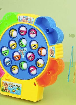 Дитяча гра рибалка музична electric music "fishing game" на 15 рибок та 4 вудки, кольорова