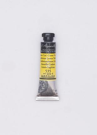 Акварельная краска l'aquarelle sennelier, 10 мл, s4 - кадмий лимонный желтый (cadmium lemon yellow)