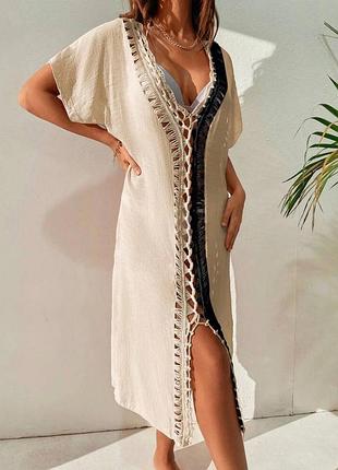 Вискозовая  пляжная накидка туника shein eur40-42