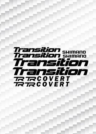 Черные наклейки на раму велосипеда transition транситион кавер cover ковер шимано под оригинал