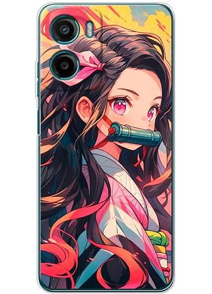 Чехол силиконовый с картинкой на motorola g06 (аниме, anime)
