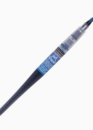 Ручка-пензель з чорнилом sennelier ink brush, переливчастий бірюзовий (iridescent turquoise)