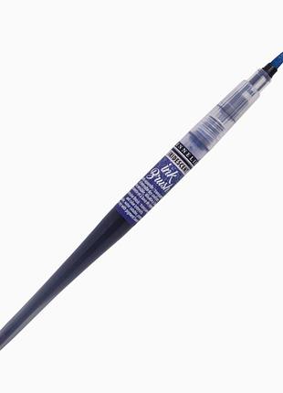Ручка-пензель з чорнилом sennelier ink brush, переливчастий ультрамариновий синій (iridescent ultramarine blue)