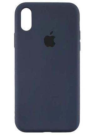 Чехол fiji silicone case для apple iphone xr бампер накладка full soft dark blue