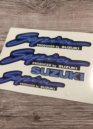 Синя з чорним наклейки на мотоцикл мопед скутер сузуки suzuki сепія suzuki sepia сепия