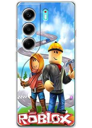 Чехол силиконовый с картинкой на tecno camon 40 (роблокс, roblox)