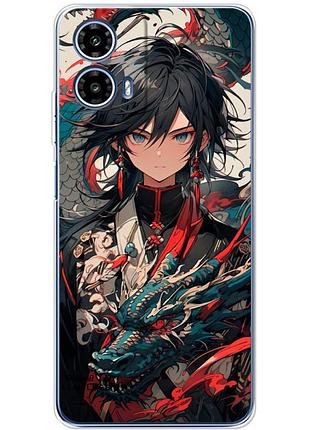Чехол силиконовый с картинкой на motorola g35 (аниме, anime)