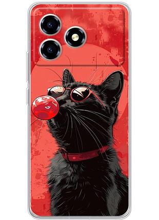 Чехол силиконовый с картинкой на zte blade a36 (стильный котик)