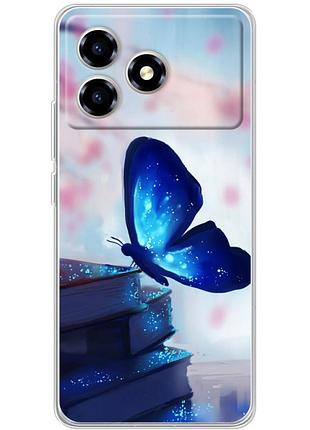 Чехол силиконовый с картинкой на zte blade a36 (бабочка)