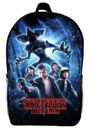 Рюкзак школьный очень странные дела (school gear bag stranger things 010) черный, 39 х 27 х 14 см