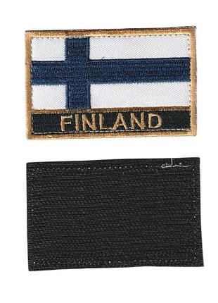 Шеврон всу, военный / армейский, финляндия флаг, на липучке, 5 см * 8 см