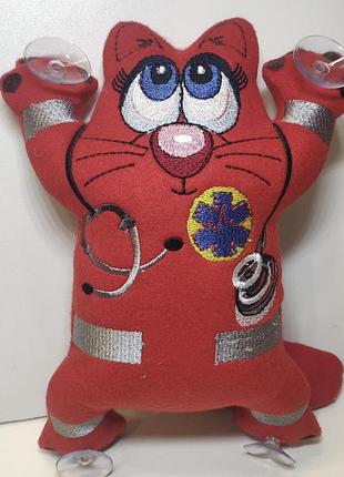 Кот доктор в машину.
