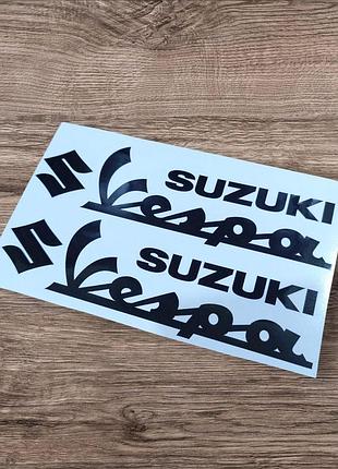 Чорні наклейки на мотоцикл-мопед скутер сузуки suzuki vespa веспа порізування
