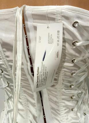 Livia corsetti giovanna корсет со стрингами женский белый атласный с кружевом р m8 фото