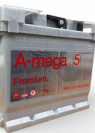 А-мега аккумулятор 6ст-50 аз (0) premium