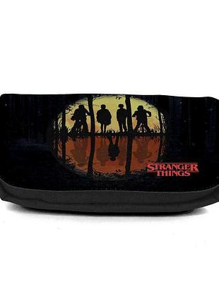 Школьный пенал очень странные дела (stranger things 007 black) черный