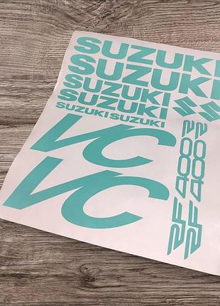Бірюзові сузуки suzuki наклейки на мотоцикл бак-пластик скутер мототопак набір рф400ф рф 400 ф rf400f rf 400 f