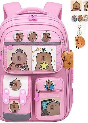 Рюкзак шкільний ортопедичний capybara капібара "lucky bear" 40х30х18см, для 1-4 клас