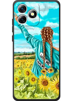 Чехол силиконовый с картинкой на oukitel c53 (патриотический, девушка украинка)