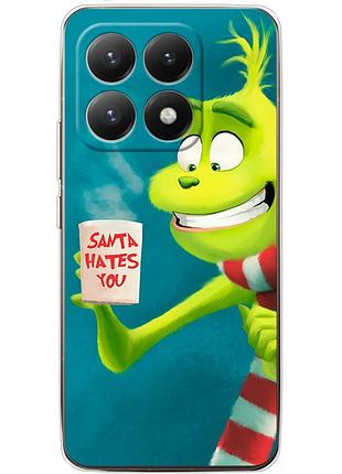 Чехол силиконовый с картинкой на xiaomi 15t (новогодний, гринч)