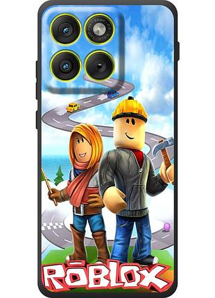 Чехол силиконовый с картинкой на motorola edge 70 (роблокс, roblox)