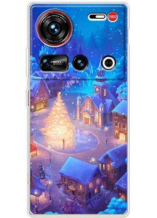 Чехол силиконовый с картинкой на zte nubia z70 ultra (новогодний)