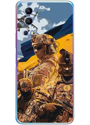 Чохол силіконовий з картинкою на vivo y72 5g (патріотичний, воїни зсу)