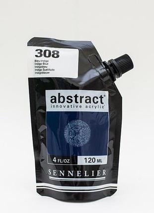 Акрилова фарба sennelier abstract, 120 мл, індиго синій (indigo blue)