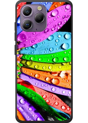 Чехол силиконовый с картинкой на blackview a96 (цветные листья)