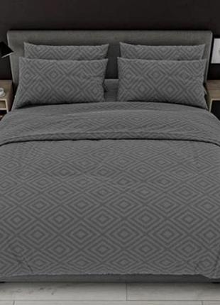Комплект постільної білизни ромб dark grey
