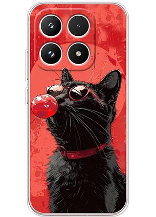 Чехол силиконовый с картинкой на xiaomi 17 (стильный котик)
