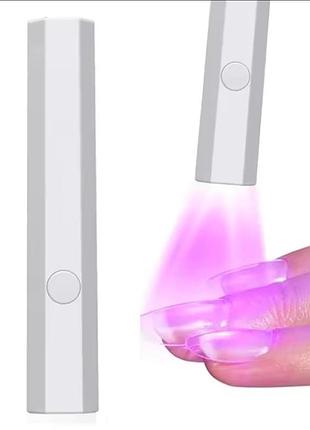 Аккумуляторный портативный uv/led фонарик для маникюра lulaa с линзой 3 w 395 нм 5 v 1 a мгновенная фиксация при наращивании