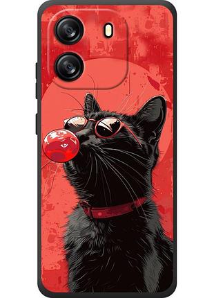 Чохол силіконовий з картинкою на blackview oscal flat 1c (стильний котик)