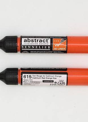 Линер акриловый abstract sennelier, 3d, 27 мл, кадмий красно-оранжевый (cadmium red orange hue)