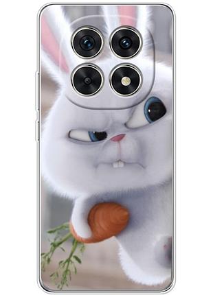 Чехол силиконовый с картинкой на xiaomi redmi note 15 5g (кролик снежок)